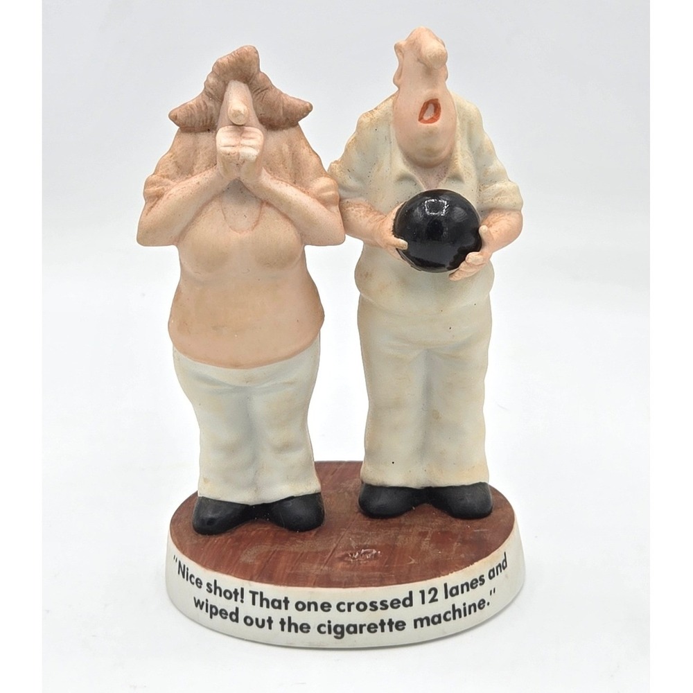 Vintage 1970s Paula Co. Bowling Figurine - "Nice Shot!" Humor Statue